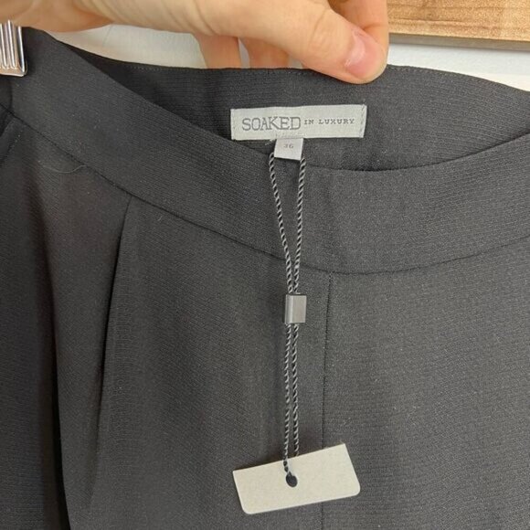 Brand New Soaked in Luxury Womens Size 36 Work Office Black Ankle Pants Trousers - Picture 9 of 15